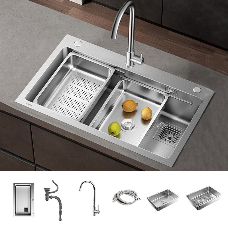 Modern Style Kitchen Sink Drop-In Stainless Steel Noise-cancelling Design Kitchen Sink