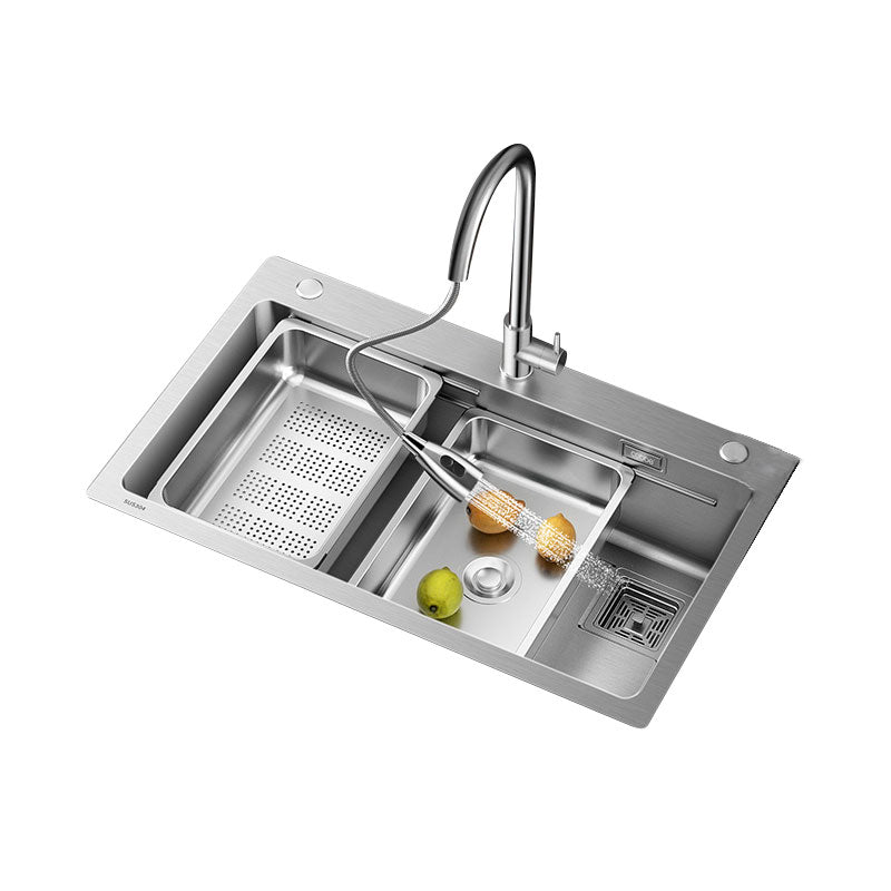 Modern Style Kitchen Sink Drop-In Stainless Steel Noise-cancelling Design Kitchen Sink