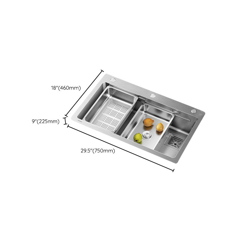 Modern Style Kitchen Sink Drop-In Stainless Steel Noise-cancelling Design Kitchen Sink