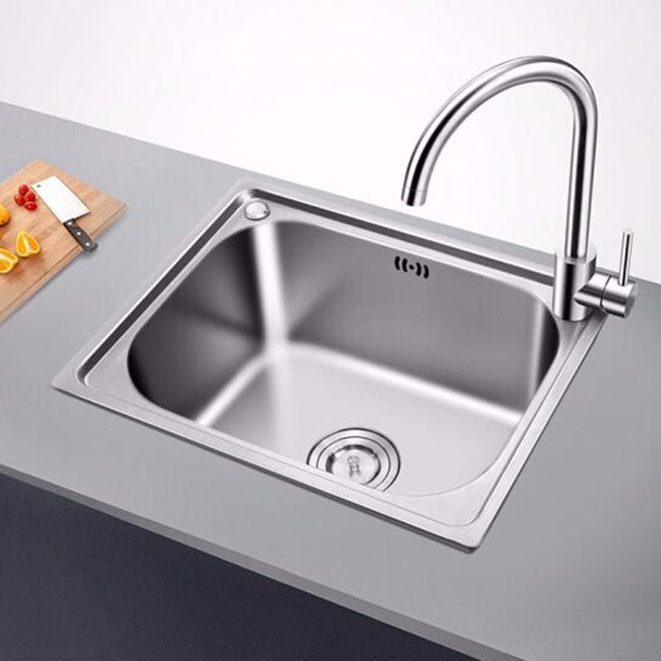 Modern Style Kitchen Sink Stainless Steel Single Bowl Kitchen Sink with Basket Strainer