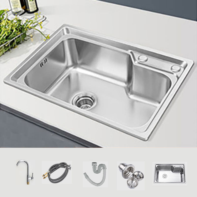 Modern Style Kitchen Sink Stainless Steel Single Bowl Kitchen Sink with Basket Strainer