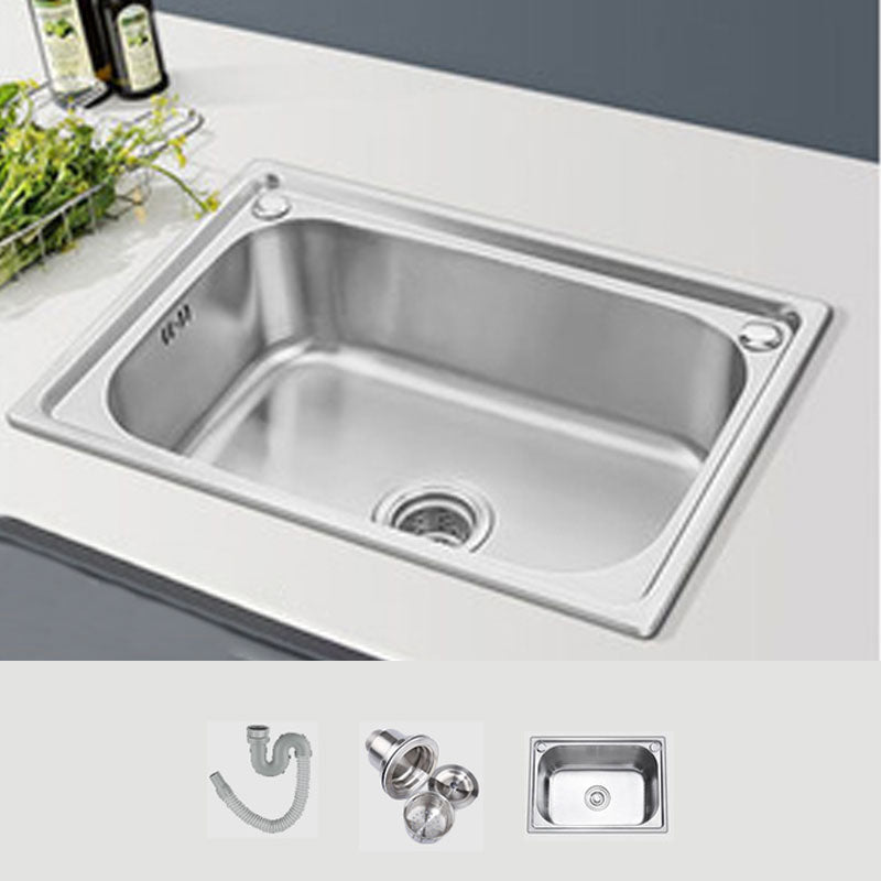 Modern Style Kitchen Sink Stainless Steel Single Bowl Kitchen Sink with Basket Strainer