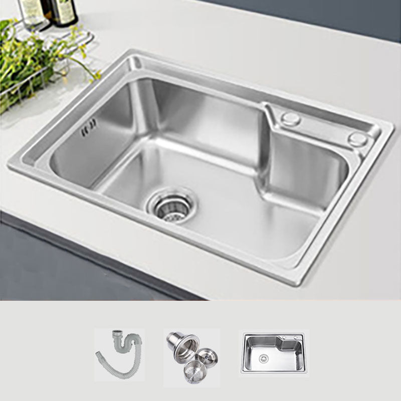 Modern Style Kitchen Sink Stainless Steel Single Bowl Kitchen Sink with Basket Strainer