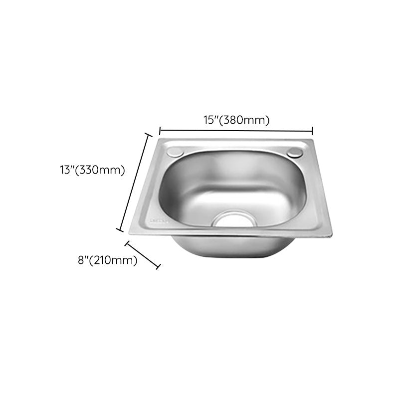 Modern Style Kitchen Sink Stainless Steel Single Bowl Kitchen Sink with Basket Strainer