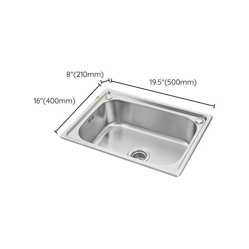 Modern Style Kitchen Sink Stainless Steel Single Bowl Kitchen Sink with Basket Strainer