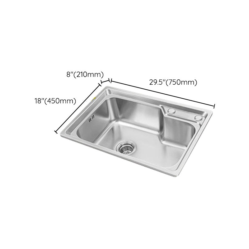 Modern Style Kitchen Sink Stainless Steel Single Bowl Kitchen Sink with Basket Strainer