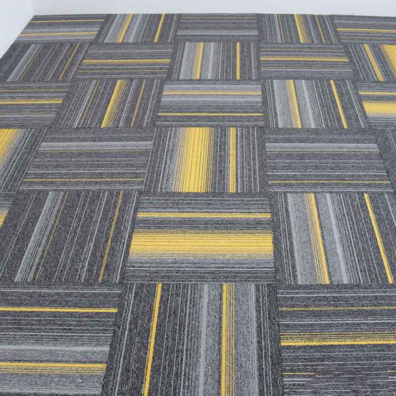 Carpet Tile Non-Skid Fade Resistant Geometry Loose Lay Carpet Tiles Living Room