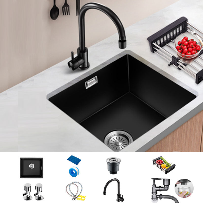 Modern Single Bowl Kitchen Sink Quartz Kitchen Sink with Basket Strainer