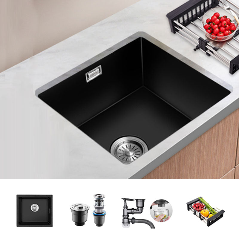 Modern Single Bowl Kitchen Sink Quartz Kitchen Sink with Basket Strainer