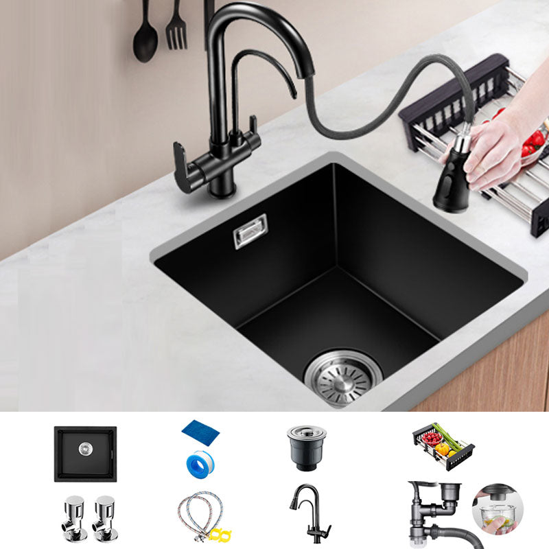 Modern Single Bowl Kitchen Sink Quartz Kitchen Sink with Basket Strainer