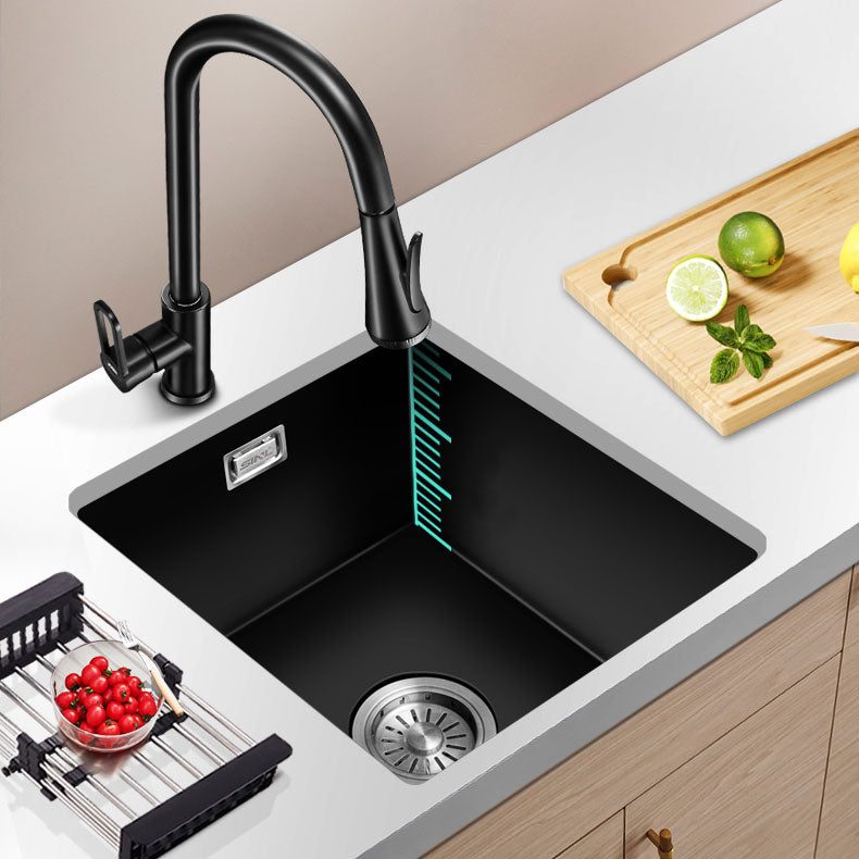 Modern Single Bowl Kitchen Sink Quartz Kitchen Sink with Basket Strainer