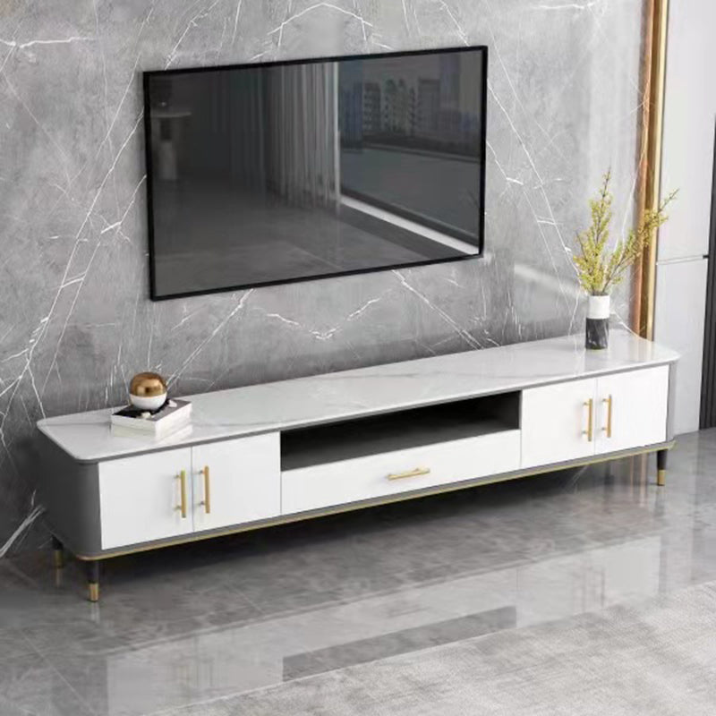 Glam Media Console TV Stand Stone TV Stand Console with Drawer