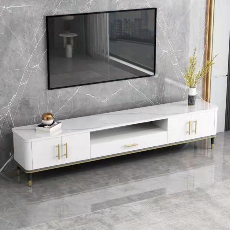 Glam Media Console TV Stand Stone TV Stand Console with Drawer