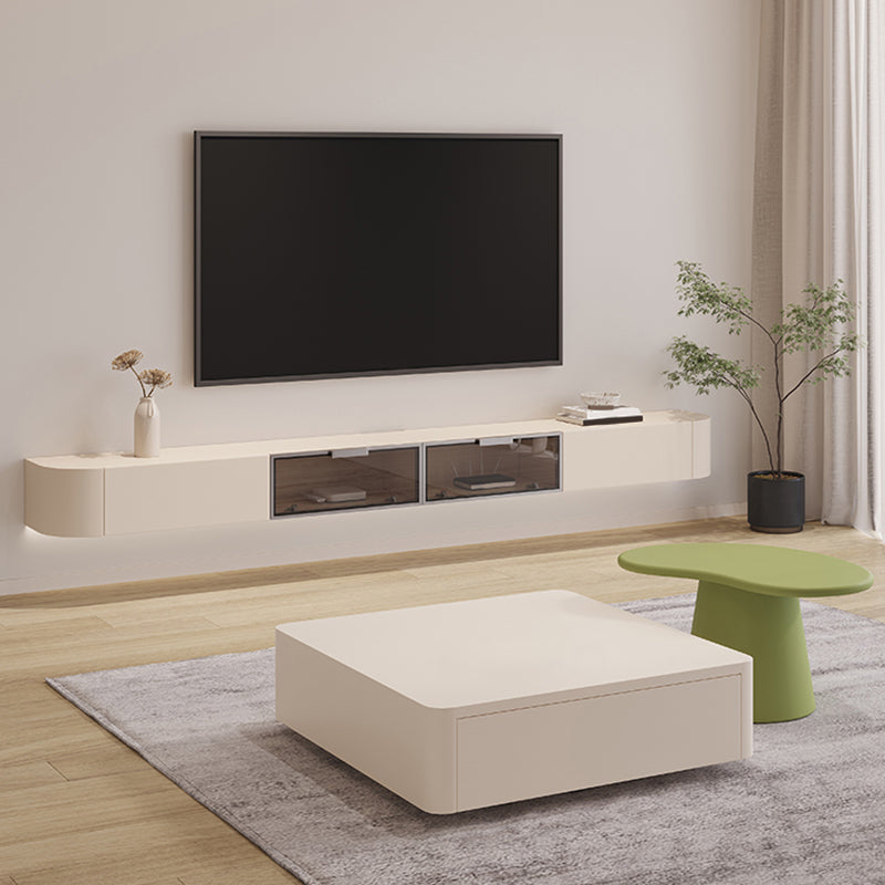 Contemporary Media Console Wall-mounted TV Stand Console with Drawers