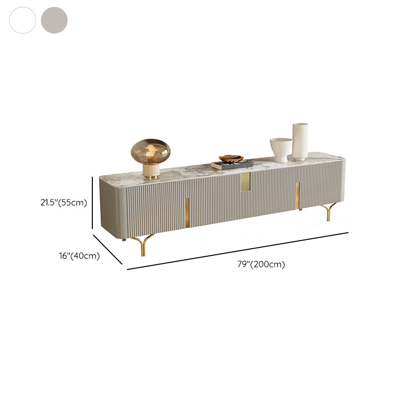 Enclosed Storage TV Stand Console Stone TV Media Console with Legs