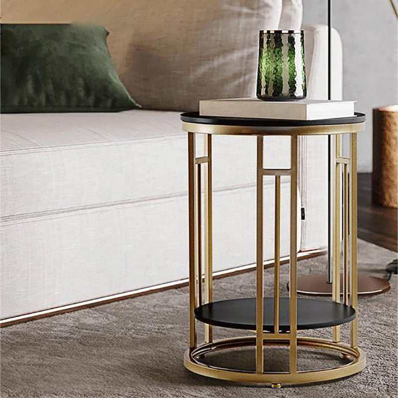 Open Storage Accent Table Nightstand Stone Nightstand for Bedroom