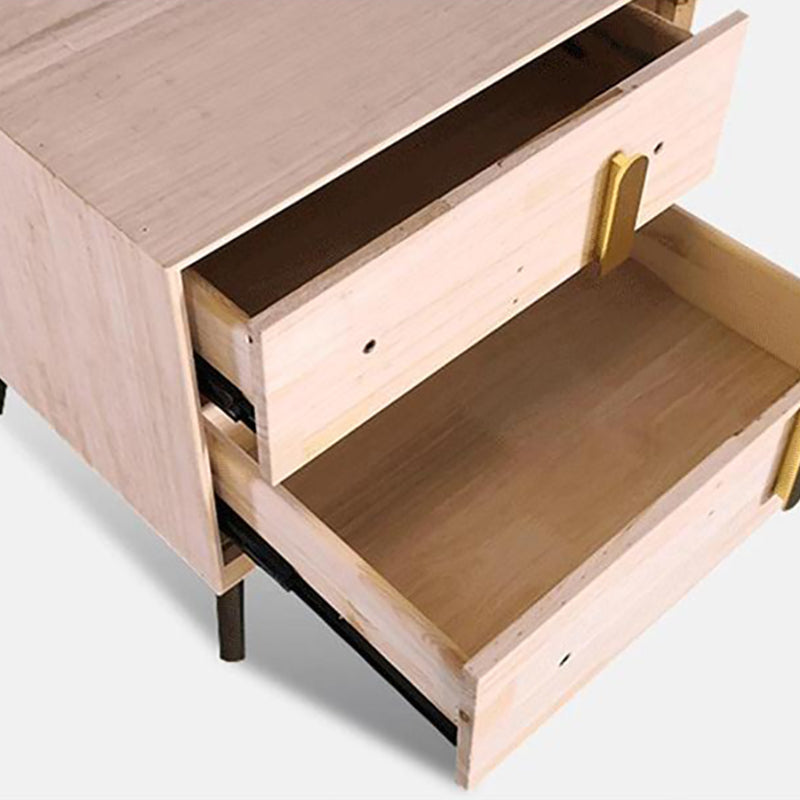 Modern Bed Nightstand Leather Bedside Cabinet with 2 Drawers