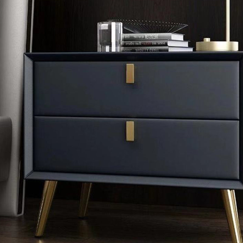 Solid Wood Bedside Cabinet Modern Accent Table Nightstand with 2 Drawers