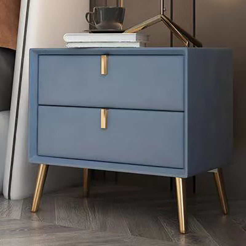 Solid Wood Bedside Cabinet Modern Accent Table Nightstand with 2 Drawers