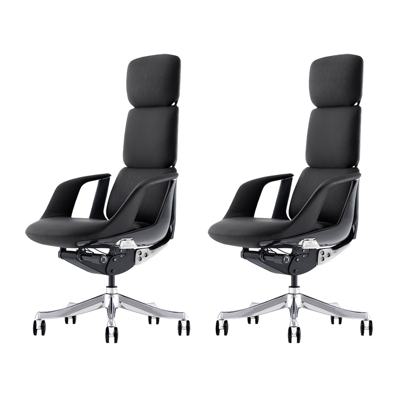 Modern Slide Desk Chair Adjustable Seat Height Fixed Arms Office Chair with Wheels