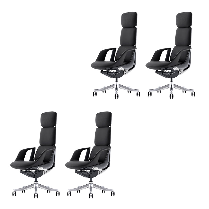 Modern Slide Desk Chair Adjustable Seat Height Fixed Arms Office Chair with Wheels