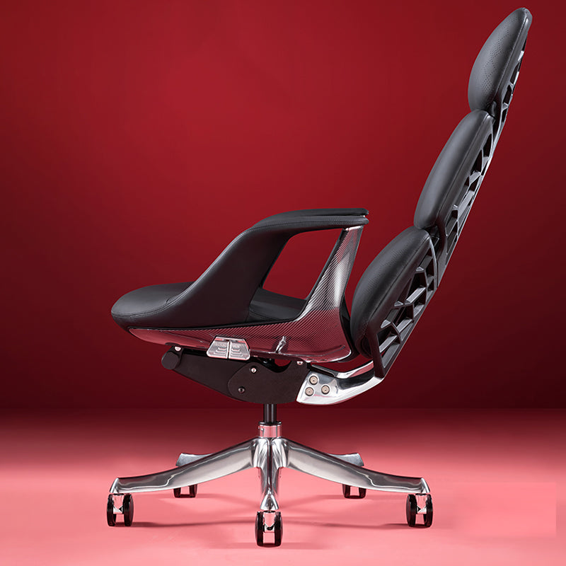 Modern Slide Desk Chair Adjustable Seat Height Fixed Arms Office Chair with Wheels