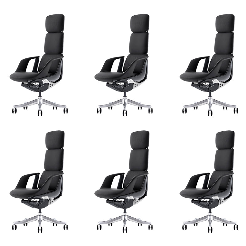 Modern Slide Desk Chair Adjustable Seat Height Fixed Arms Office Chair with Wheels