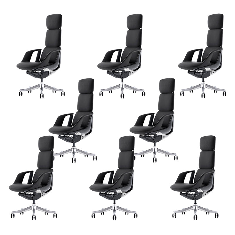 Modern Slide Desk Chair Adjustable Seat Height Fixed Arms Office Chair with Wheels