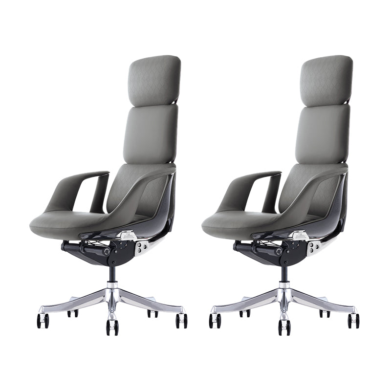 Modern Slide Desk Chair Adjustable Seat Height Fixed Arms Office Chair with Wheels