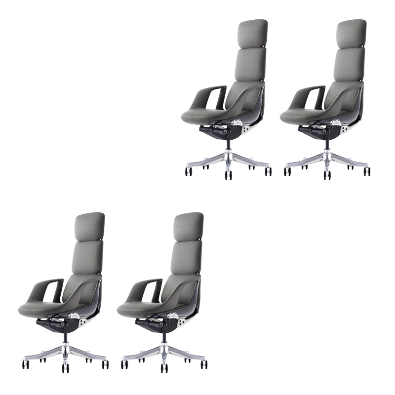 Modern Slide Desk Chair Adjustable Seat Height Fixed Arms Office Chair with Wheels