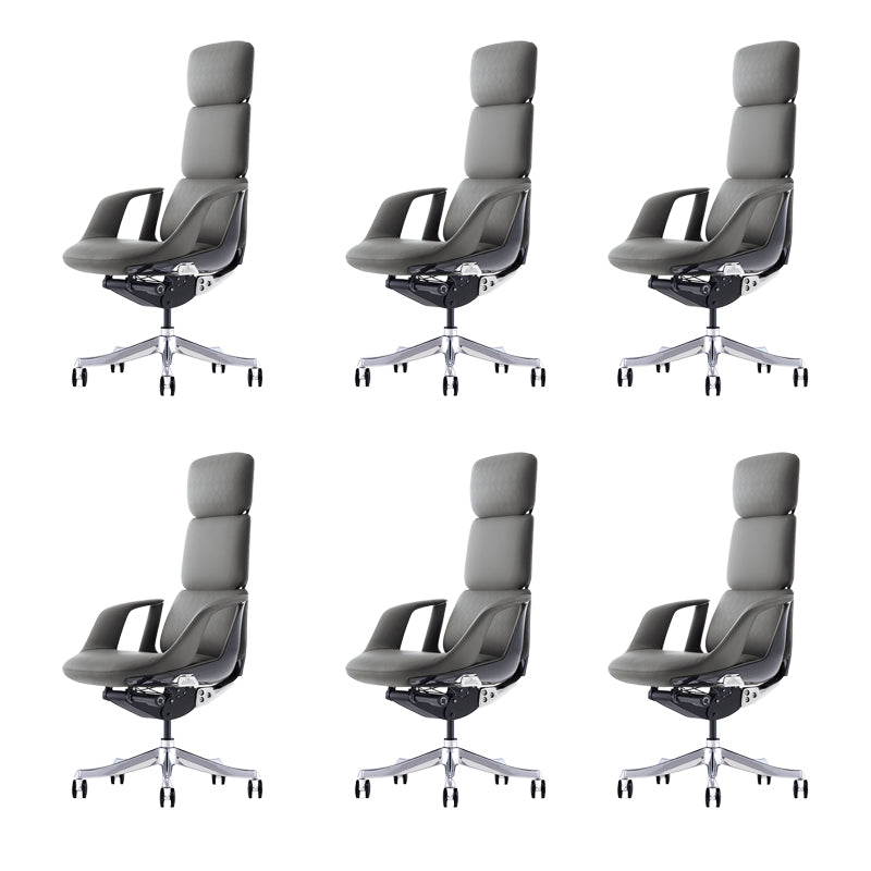 Modern Slide Desk Chair Adjustable Seat Height Fixed Arms Office Chair with Wheels