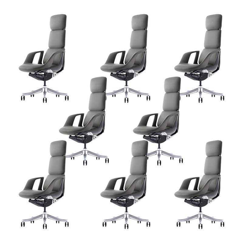 Modern Slide Desk Chair Adjustable Seat Height Fixed Arms Office Chair with Wheels