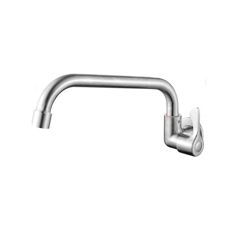 Modern Bridge Faucet 304 Stainless Steel Knob Handle Swivel Spout Wall Mounted Faucet