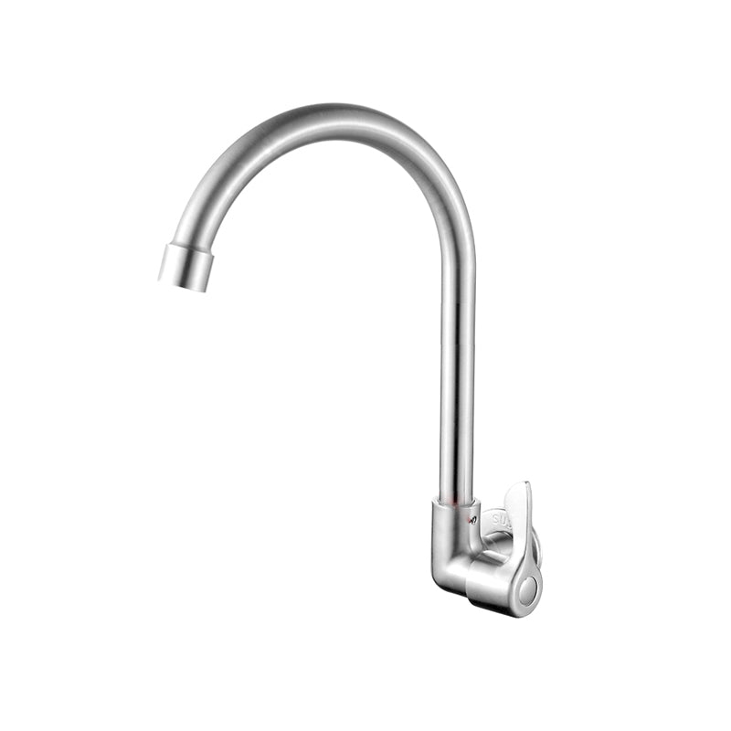 Modern Bridge Faucet 304 Stainless Steel Knob Handle Swivel Spout Wall Mounted Faucet