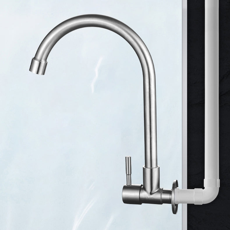 Modern Bridge Faucet 304 Stainless Steel Knob Handle Swivel Spout Wall Mounted Faucet