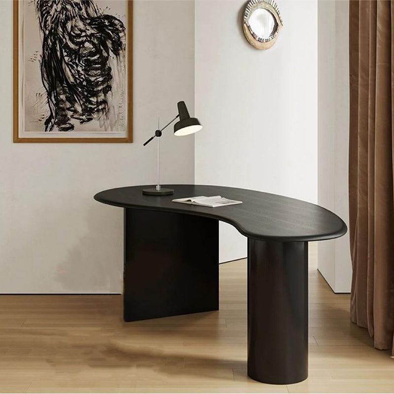 Contemporary Free Form Office Desk Black Writing Desk for Office