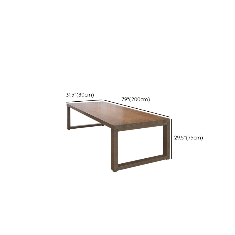 29.53" Tall Rectangular Office Desk Modern Solid Wood Writing Desk