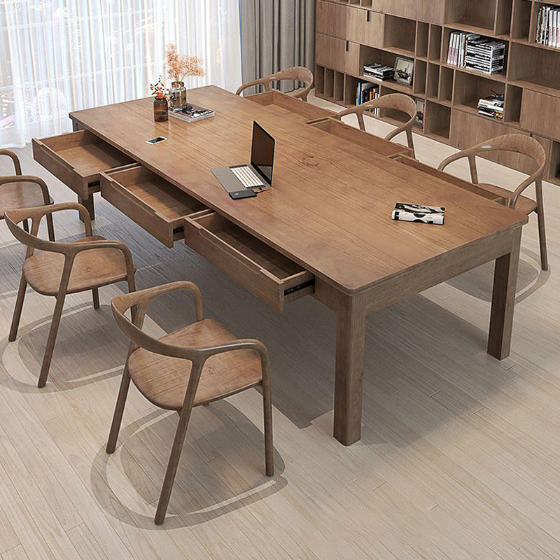 Contemporary Wood Office Desk Rectangular Writing Desk for Office