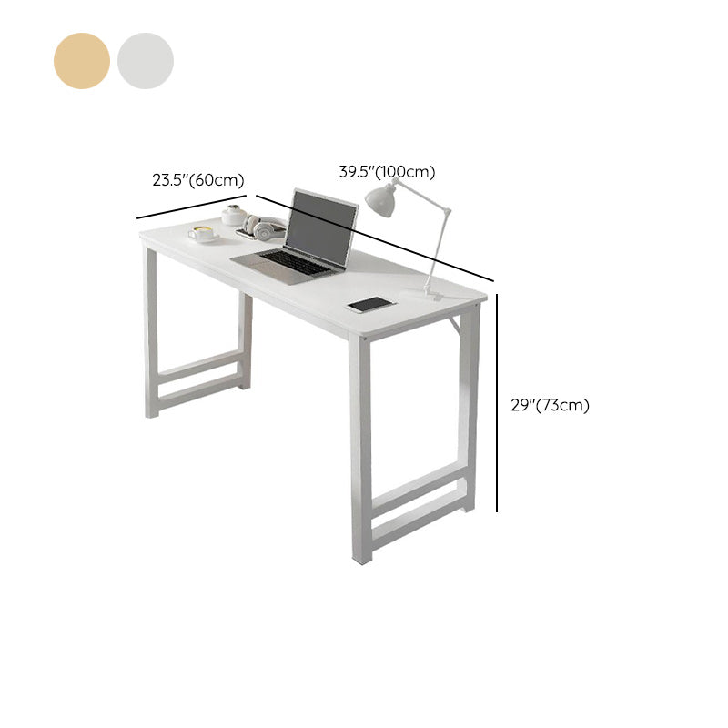 Modern Writing Desk Antique Finish Wooden Computer Desk with Metal Legs