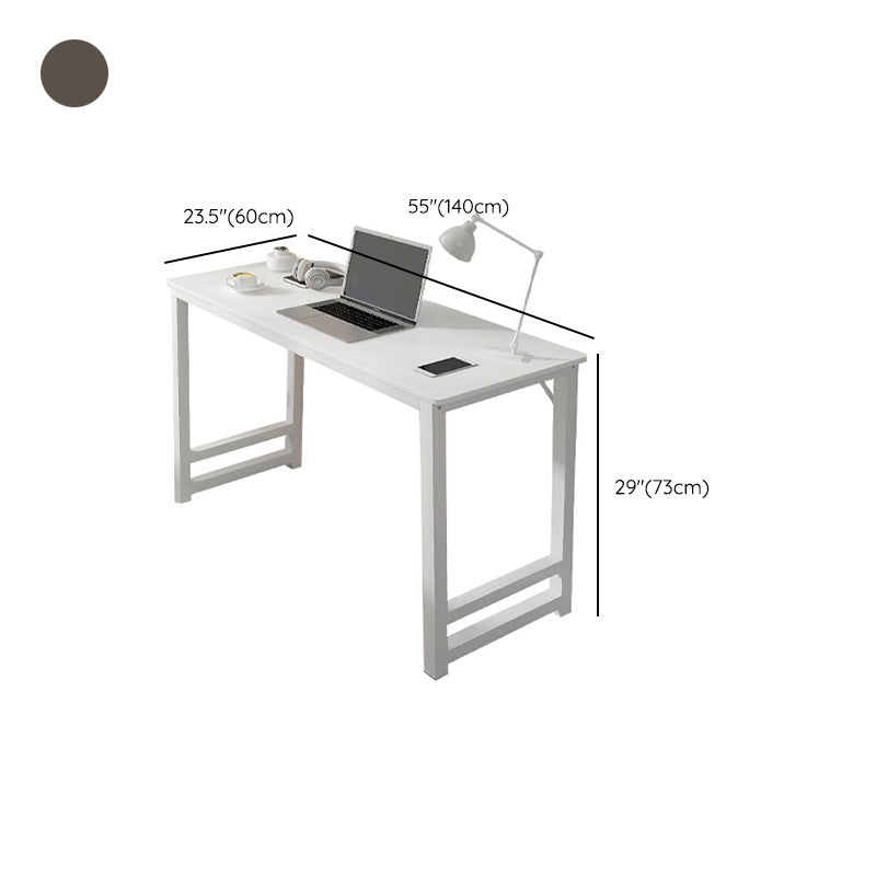 Modern Writing Desk Antique Finish Wooden Computer Desk with Metal Legs