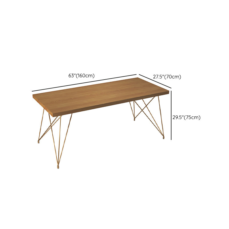 Solid Wood Rectangular Office Desk 29.53-inch Tall Writing Desk with Hairpin Base