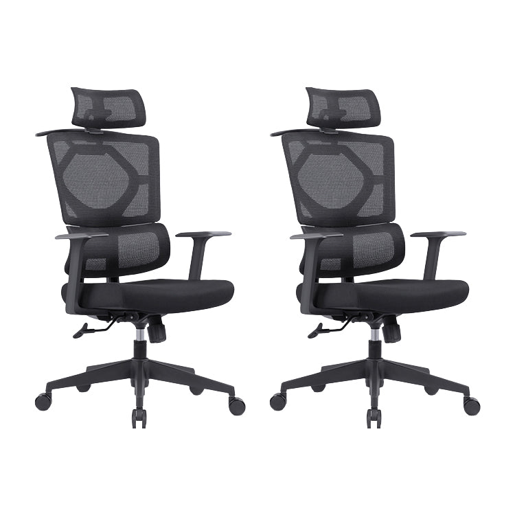 Modern Black Swivel Chair Adjustable Seat Height Office Chair with Wheels