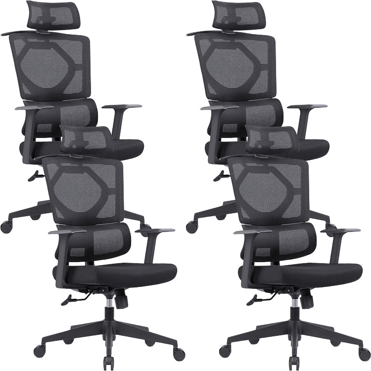 Modern Black Swivel Chair Adjustable Seat Height Office Chair with Wheels