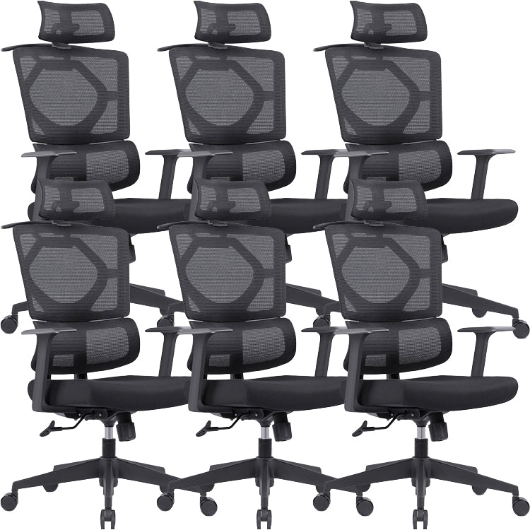 Modern Black Swivel Chair Adjustable Seat Height Office Chair with Wheels