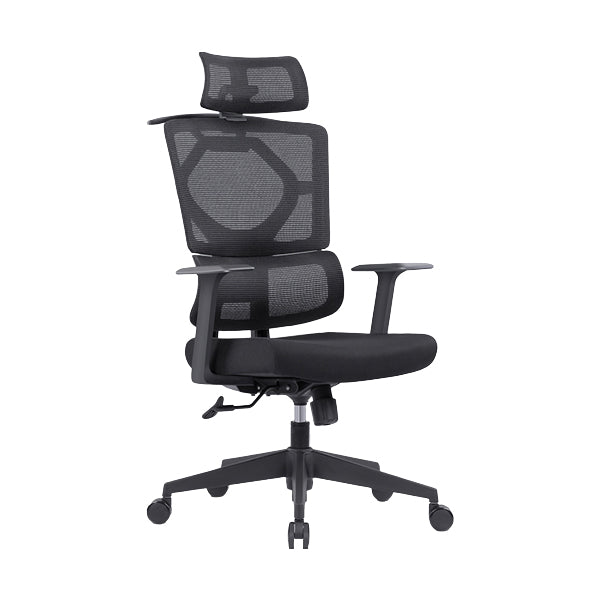 Modern Black Swivel Chair Adjustable Seat Height Office Chair with Wheels