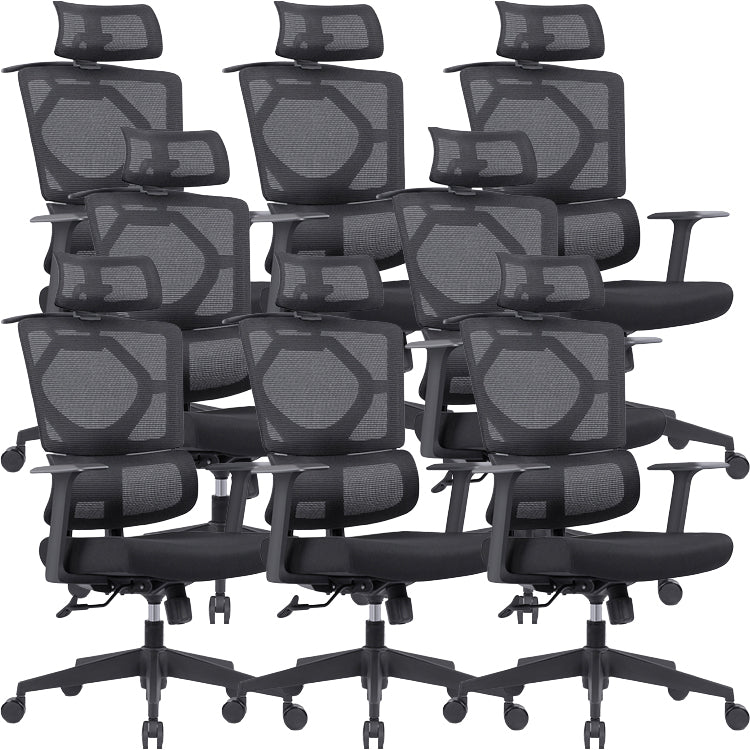 Modern Black Swivel Chair Adjustable Seat Height Office Chair with Wheels