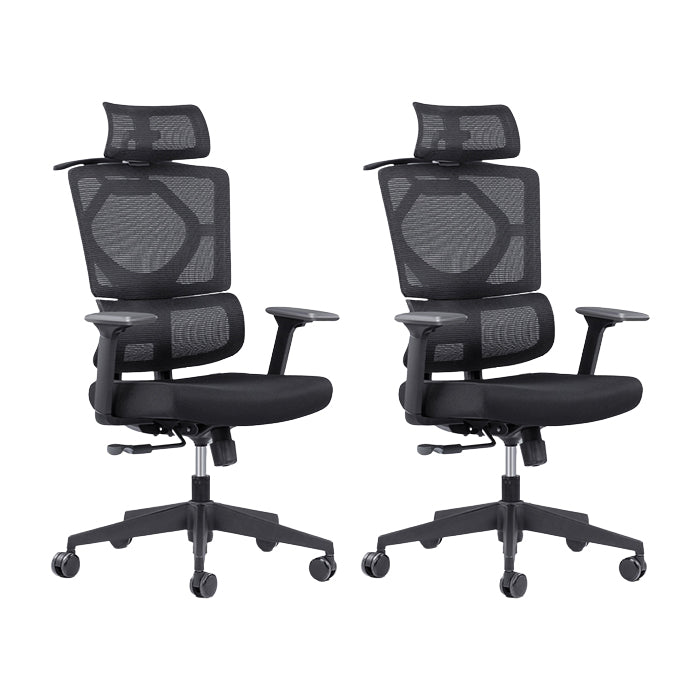 Modern Black Swivel Chair Adjustable Seat Height Office Chair with Wheels