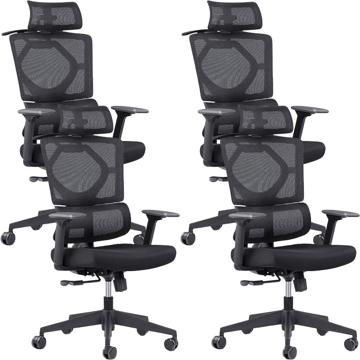 Modern Black Swivel Chair Adjustable Seat Height Office Chair with Wheels