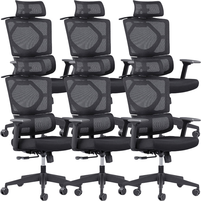 Modern Black Swivel Chair Adjustable Seat Height Office Chair with Wheels