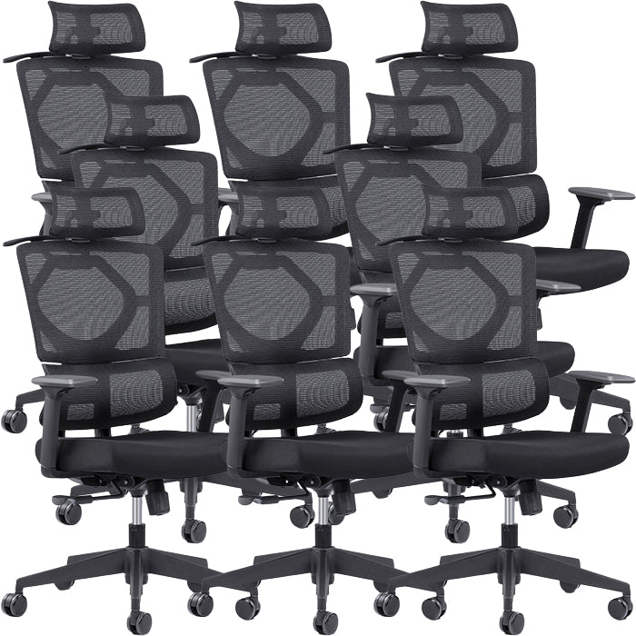 Modern Black Swivel Chair Adjustable Seat Height Office Chair with Wheels